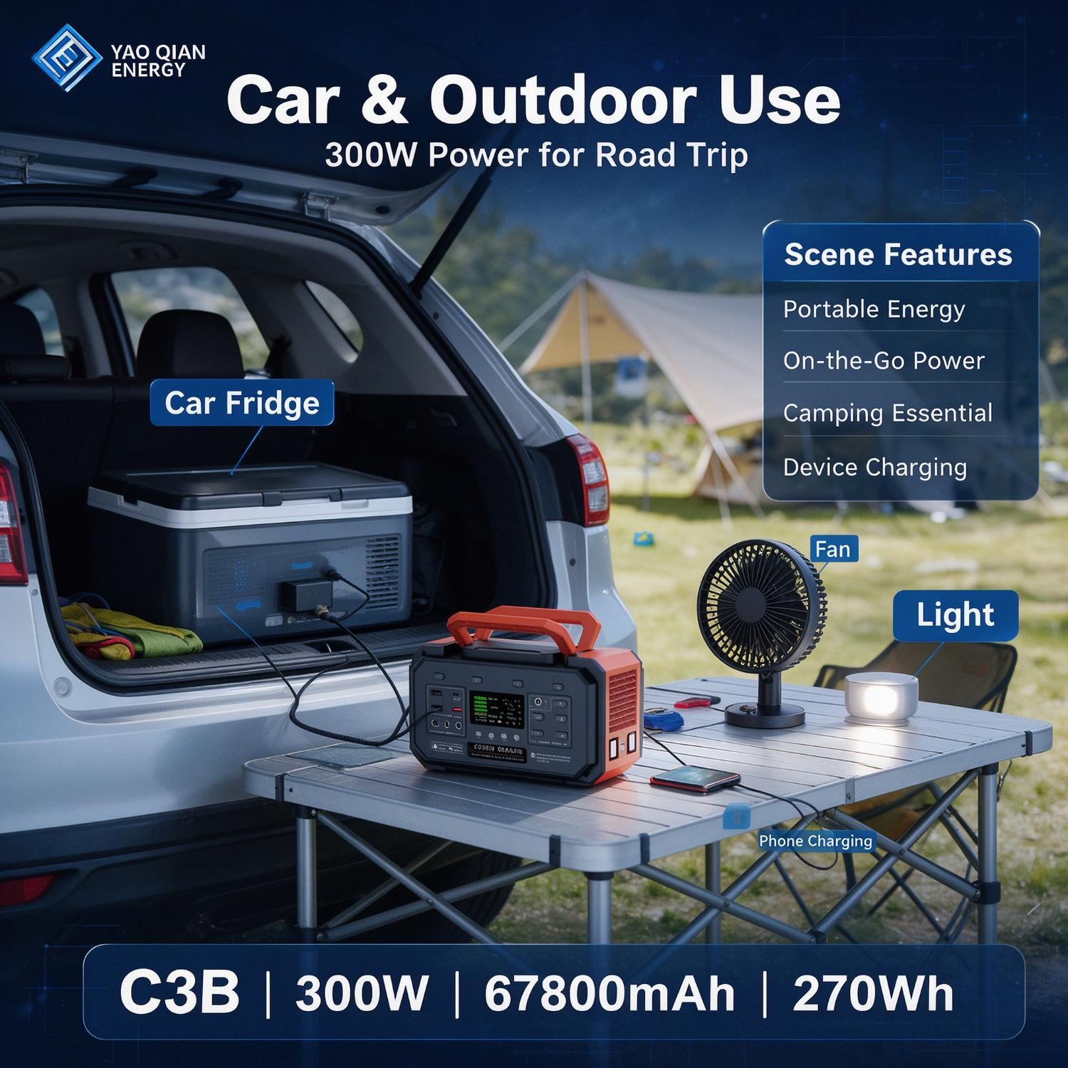 300W 72800mAh Portable Power Station(YQ-C3B) - 2