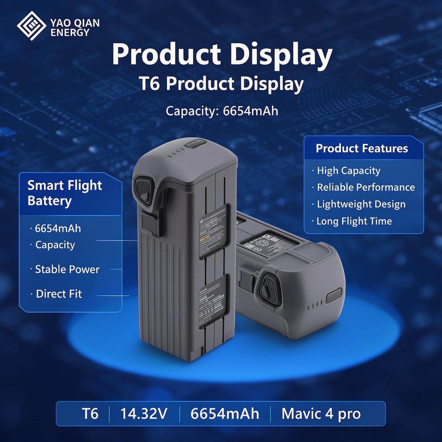 14.32V 6654mAh(T6) Drone Battery for Mavic 4 pro - 1