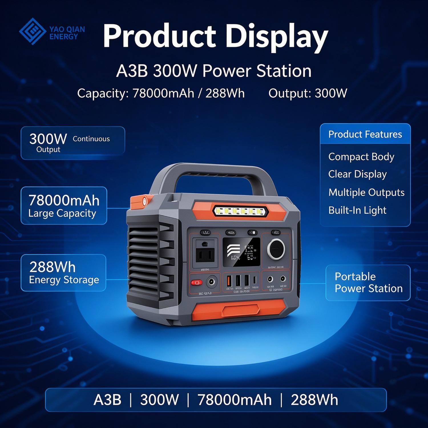 300W 78000mAh Portable Power Station(YQ-A3B) - 1