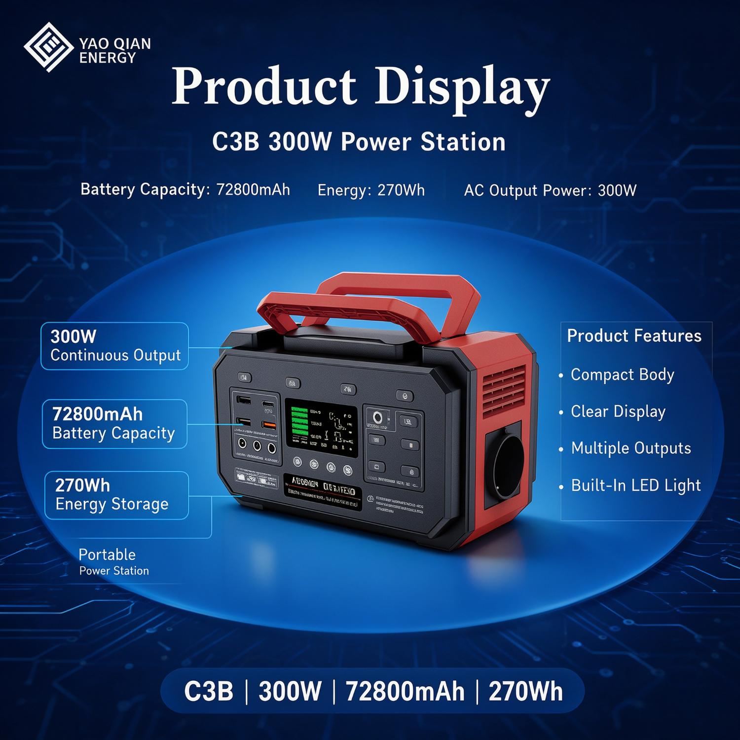 300W 72800mAh Portable Power Station(YQ-C3B) - 1