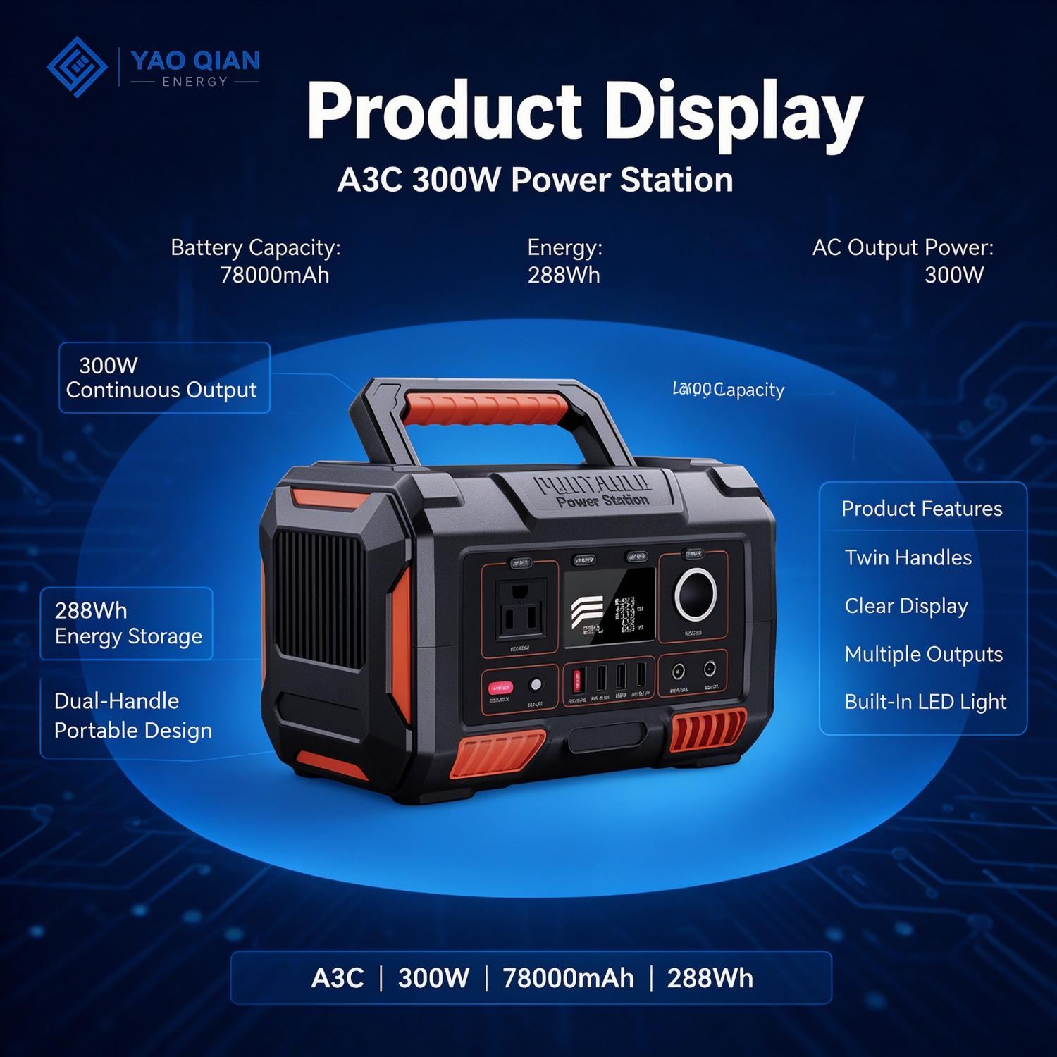 300W 78000mAh Portable Power Station(YQ-A3C) - 1