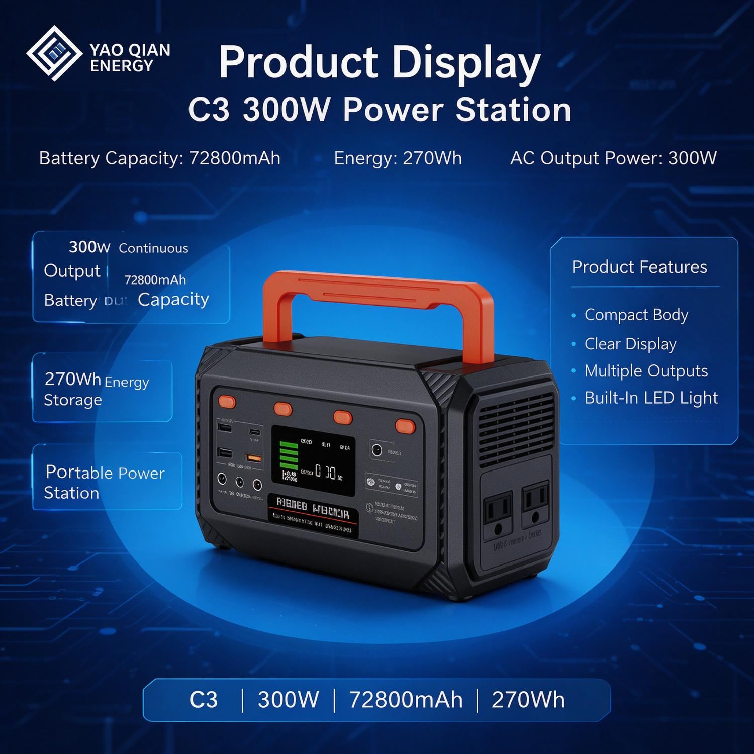 300W 72800mAh Portable Power Station(YQ-C3) - 1