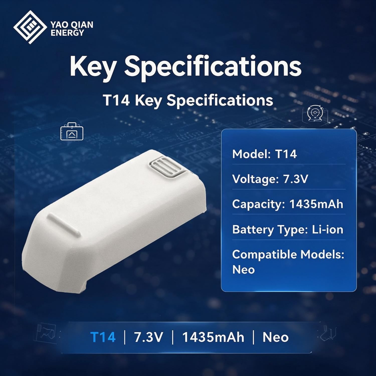 7.3V 1435mAh(T14) Drone Battery for Neo - 2