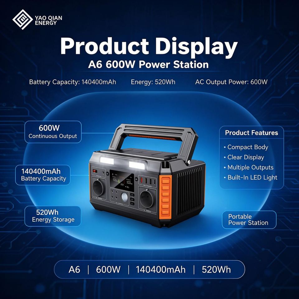 600W 140400mAh Portable Power Station(YQ-A6)