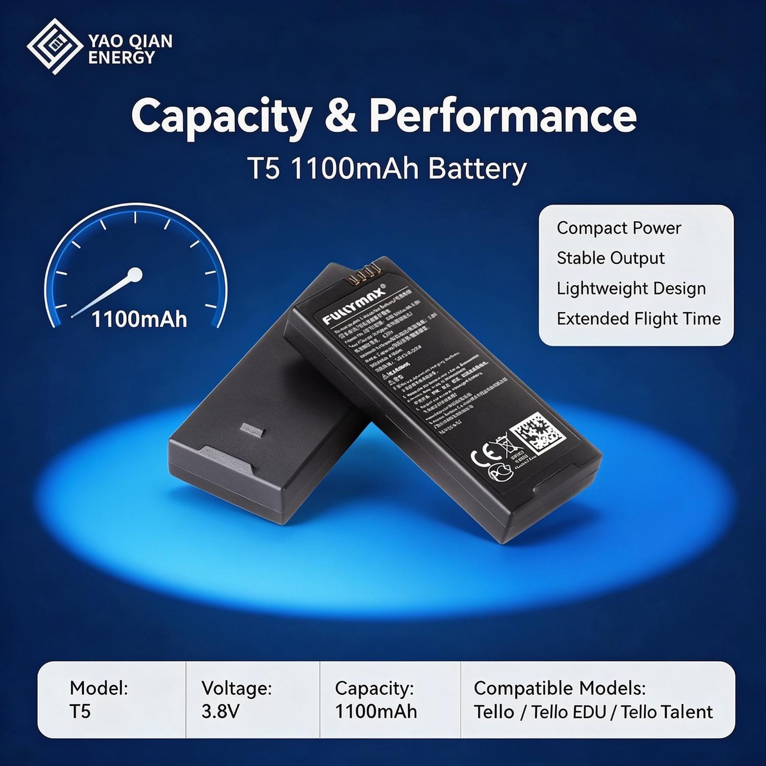3.8V 1100mAh(T5) Drone Battery for for Tello / Tello Edu / Tello Talent