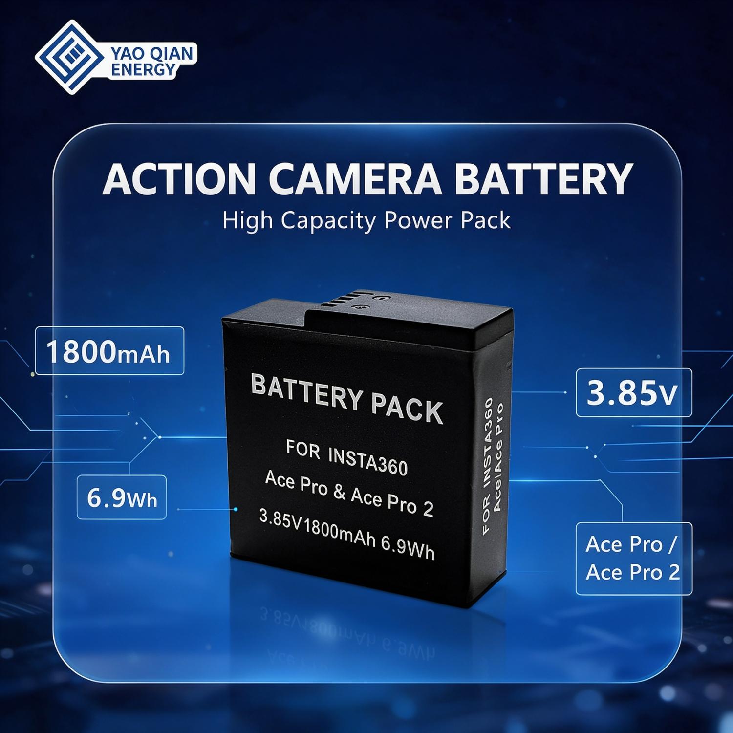 3.85V 1800mAh(6.93Wh) Camera Battery  Insta360 Ace PRO / Ace PRO 2